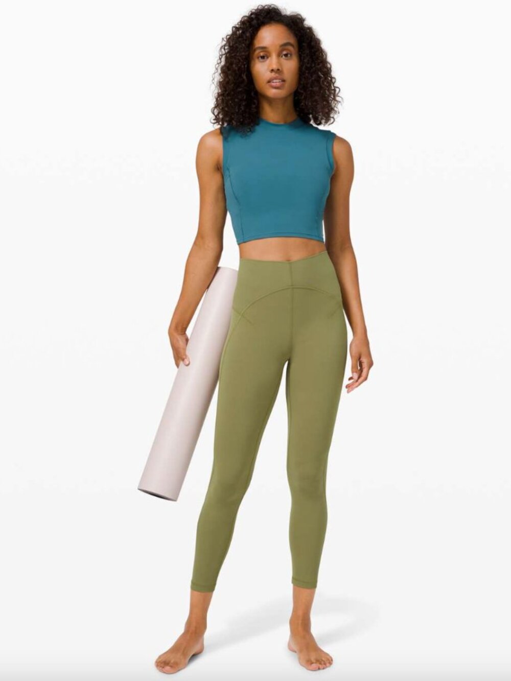 LULULEMON Unlimit High-Rise Tight 25" Bronze Green Activewear Workout Gym Yoga 8